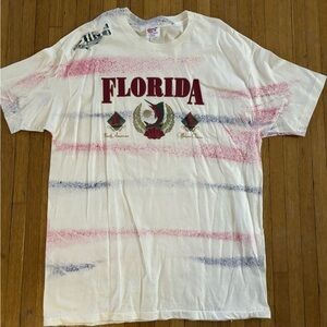 🔥 Vintage Single Stitch 90’s AOP Florida Graphic Tee -  Red,White and Blue Lg